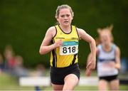 13 July 2014; Toni Moore from Omagh Harriers AC, Co. Tyrone, on her way to winning the Girls under-17 2000m steeplechase. GloHealth Juvenile Track and Field Championships, Tullamore Harriers AC, Tullamore, Co. Offaly. Picture credit: Matt Browne / SPORTSFILE