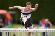 13 July 2014; Max Carey from Donore Harriers AC, Co. Dublin, who won the boys under-15 hurdles. GloHealth Juvenile Track and Field Championships, Tullamore Harriers AC, Tullamore, Co. Offaly. Picture credit: Matt Browne / SPORTSFILE