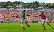 13 July 2014; Kevin Downes, Limerick, in action against Christopher Joyce, Cork. Munster GAA Hurling Senior Championship Final, Cork v Limerick, Pairc Uí Chaoimh, Cork. Picture credit: Diarmuid Greene / SPORTSFILE