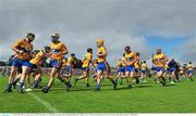 12 July 2014; The Clare team warm up before the game. GAA Hurling All-Ireland Senior Championship Round 1 Replay, Clare v Wexford, Wexford Park, Wexford. Picture credit: Dáire Brennan / SPORTSFILE