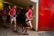 13 July 2014; Cork players, from left, Jamie Coughlan, Lorcan McLoughlin and Christopher Joyce make their way from the dressing rooms to the pitch before the game. Munster GAA Hurling Senior Championship Final, Cork v Limerick, Pairc Uí Chaoimh, Cork. Picture credit: Brendan Moran / SPORTSFILE