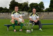 15 July 2014; Donegals Luke Keeney, left, and assistant manager Damien Diver in attendance at an Ulster Senior Football Championship Final press conference.  St Tiernach's Park, Clones, Co. Monaghan. Picture credit: Oliver McVeigh / SPORTSFILE