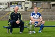 15 July 2014; Monaghan manager Malachy O'Rourke and captain Conor McManus in attendance at an Ulster Senior Football Championship Final press conference.  St Tiernach's Park, Clones, Co. Monaghan. Picture credit: Oliver McVeigh / SPORTSFILE