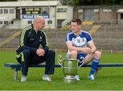 15 July 2014; Monaghan manager Malachy O'Rourke and captain Conor McManus in attendance at an Ulster Senior Football Championship Final press conference.  St Tiernach's Park, Clones, Co. Monaghan. Picture credit: Oliver McVeigh / SPORTSFILE