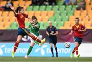 15 July 2014; Clare Shine, Republic of Ireland, shoots to score her side's first goal. UEFA Women's U19 Championship Finals, Republic of Ireland v Spain, UKI Arena, Jessheim, Norway. Picture credit: Stephen McCarthy / SPORTSFILE