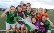 15 July 2014; Republic of Ireland players celebrate after the game. UEFA Women's U19 Championship Finals, Republic of Ireland v Spain, UKI Arena, Jessheim, Norway. Picture credit: Stephen McCarthy / SPORTSFILE