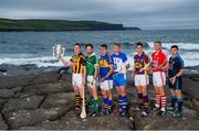 16 July 2014; In attendance at the launch of 2014 GAA Hurling Championship All-Ireland Series in front of the Cliffs of Moher, Co. Clare, are, from left, Lester Ryan, Kilkenny, Paudie O'Brien, Limerick, Patrick Maher, Tipperary, Paraic Mahony, Waterford, Eanna Martin, Wexford, Lorcan McLoughlin, Cork, and Alan Nolan, Dublin. Doolin Pier, Co. Clare. Picture credit: Brendan Moran / SPORTSFILE