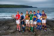 16 July 2014; In attendance at the launch of 2014 GAA Hurling Championship All-Ireland Series in front of the Cliffs of Moher, Co. Clare, are, from left, Lorcan McLoughlin, Cork, Alan Nolan, Dublin, Lester Ryan, Kilkenny, Paudie O'Brien, Limerick, Patrick Maher, Tipperary, Paraic Mahony, Waterford, and Eanna Martin, Wexford. Doolin Pier, Co. Clare. Picture credit: Brendan Moran / SPORTSFILE