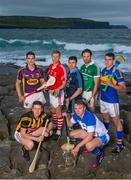 16 July 2014; In attendance at the launch of 2014 GAA Hurling Championship All-Ireland Series in front of the Cliffs of Moher, Co. Clare, are clockwise, from left, Eanna Martin, Wexford, Lorcan McLoughlin, Cork, Alan Nolan, Dublin, Paudie O'Brien, Limerick, Patrick Maher, Tipperary, Paraic Mahony, Waterford, and Lester Ryan, Kilkenny. Doolin Pier, Co. Clare. Picture credit: Brendan Moran / SPORTSFILE