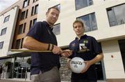 15 August 2006; Longford footballer Brian Kavanagh, right, and Waterford hurler Dan Shanahan who where announced as the GPA Opel Players of the Month for July. Jurys Croke Park Hotel, Dublin. Picture credit: Pat Murphy / SPORTSFILE