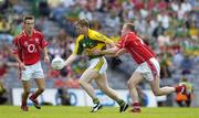 20 August 2006; Tomas O Se, Kerry, in action against James Masters and Kevin McMahon, left, Cork. Bank of Ireland All-Ireland Senior Football Championship Semi-Final, Kerry v Cork, Croke Park, Dublin. Picture credit: Brendan Moran / SPORTSFILE