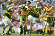 20 August 2006; Declan Walsh, Donegal, in action against Eoin Kennedy, left, and Paddy Curran, Kerry. ESB All-Ireland Minor Football Championship Semi-Final, Kerry v Donegal, Croke Park, Dublin. Picture credit: Brendan Moran / SPORTSFILE