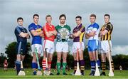 16 July 2014; In attendance at the launch of 2014 GAA Hurling Championship All-Ireland Series, from left, Alan Nolan, Dublin, Patrick Maher, Tipperary, Lorcan McLoughlin, Cork, Paudie O'Brien, Limerick, Eanna Martin, Wexford, Paraic Mahony, Waterford and Lester Ryan, Kilkenny. St. Joseph’s Doora Barefield GAA Club, Co. Clare. Picture credit: Brendan Moran / SPORTSFILE