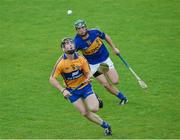 16 July 2014; Colm Galvin, Clare, in action against Stephen Cahill, Tipperary. Bord Gais Energy Munster GAA Hurling Under 21 Championship Semi-Final, Clare v Tipperary, Cusack Park, Ennis, Co. Clare. Picture credit: Barry Cregg / SPORTSFILE