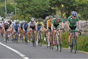 17 July 2014; Daire Feeley, Team Ireland, leads the peloton during Stage 3 of the 2014 International Junior Tour of Ireland, Ennis - Ennistimon, Co. Clare. Picture credit: Stephen McMahon / SPORTSFILE