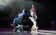 17 July 2014; Deirdre Corry, left, and Lisa Cahill of 'Spoken Dance' perform during the opening ceremony of the European Powerchair Football Nations Cup. University of Limerick, Limerick. Picture credit: Diarmuid Greene / SPORTSFILE