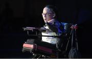 17 July 2014; MC Joanne O'Riordan speaking during the opening ceremony of the European Powerchair Football Nations Cup. University of Limerick, Limerick. Picture credit: Diarmuid Greene / SPORTSFILE