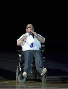 17 July 2014; European Powerchair Football Association president Nicholas Dubes speaking during the opening ceremony of the European Powerchair Football Nations Cup. University of Limerick, Limerick. Picture credit: Diarmuid Greene / SPORTSFILE