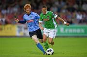 18 July 2014; Billy Dennehy, Cork City, in action Conor Cannon, UCD. SEE Airtricity League Premier Division, Cork City v UCD, Turner's Cross, Cork. Picture credit: Diarmuid Greene / SPORTSFILE