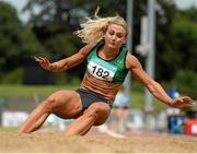 19 July 2014; Kelly Proper, Ferrybank A.C., Waterford, in action during the Women's Long Jump. GloHealth Senior Track and Field Championships, Morton Stadium, Santry, Co. Dublin. Picture credit: Brendan Moran / SPORTSFILE