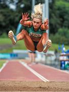 19 July 2014; Kelly Proper, Ferrybank AC, Co. Waterford, on her way to winning the Women's Long Jump. GloHealth Senior Track and Field Championships, Morton Stadium, Santry, Co. Dublin. Picture credit; Ashleigh Fox / SPORTSFILE