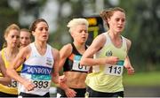 19 July 2014; Ciara Mageean, UCD AC, Dublin, on her way to winning her heat of the Women's 1500m ahead of Sara Treacy, 393, Dunboyne AC, Co Meath. GloHealth Senior Track and Field Championships, Morton Stadium, Santry, Co. Dublin. Picture credit: Ashleigh Fox / SPORTSFILE
