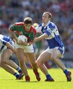20 August 2006; Pat Harte, Mayo, in action against Billy Sheehan, Laois. Bank of Ireland All-Ireland Senior Football Championship Quarter-Final Replay, Laois v Mayo, Croke Park, Dublin. Picture credit: Brendan Moran / SPORTSFILE