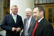 23 August 2006; Minister for Arts, Sport and Tourism, John O'Donoghue, TD, with members of the London 2012 Olympics Task Force, Pat Hickey, centre, President, Olympic Council of Ireland and President of the Eoropean Olympic Committee, and Sean Kelly, right, Executive Chairman of the Irish Institute of Sport, ahead of their first meeting at Government Buildings. Government Buildings, Kildare Street, Dublin. Picture credit: Brendan Moran / SPORTSFILE