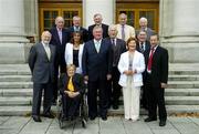 23 August 2006; Minister for Arts, Sport and Tourism, John O'Donoghue, TD, with members of the London 2012 Olympics Task Force, back row, from left, Ray Rooney, former Senior Steward of the Turf Club, Paul O'Toole, Chief Executive, Tourism Ireland, Noel Murphy, former President of the IRFU and IRB Council Member, Ossie Kilkenny, Chairman of the Irish Sports Council, and Pat Hickey, President of the OCI and EOC. Front, from left, Dan Flinter, former Chief Executive of Enterprise Ireland and Chairman of the Athens Review, Anne Ebbs, Secretary General of the Paralympic Council of Ireland, Gillian Bowler, Chairperson of Failte Ireland, Philip Furlong, Chairman of London 2012 Olympic Task Force and Secretary General of the Department of Arts, Sports and Tourism, Olive Braiden, Chairperson of the Arts Council, Des Casey, former Honorary Secretary of the FAI and UEFA Life Member, and Sean Kelly, Executive Chairman of the Irish Institute of Sport, ahead of their first meeting at Government Buildings. Government Buildings, Kildare Street, Dublin. Picture credit: Brendan Moran / SPORTSFILE