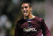 24 August 2006; Eamon Zayed, Drogheda United, celebrates after scoring his side's first goal. UEFA Cup, Second Qualifying Round, Second Leg, Drogheda United v IK Start, Dalymount Park, Dublin. Picture credit: Brian Lawless / SPORTSFILE