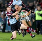 25 August 2006; Andrew Maxwell, Ulster, is tackled by Erik Lund, Earth Titans. Grafton Challenge Cup, Ulster v Earth Titans, Ravenhill Park, Belfast, Co. Antrim. Picture credit: Oliver McVeigh / SPORTSFILE