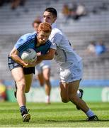 20 July 2014; Aaron Byrne, Dublin, in action against Alan Scully, Kildare. Electric Ireland Leinster GAA Football Minor Championship Final, Kildare v Dublin, Croke Park, Dublin. Picture credit: Ray McManus / SPORTSFILE