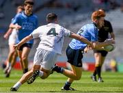 20 July 2014; Aaron Byrne, Dublin, in action against Alan Scully, Kildare. Electric Ireland Leinster GAA Football Minor Championship Final, Kildare v Dublin, Croke Park, Dublin. Picture credit: Ray McManus / SPORTSFILE