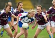 20 July 2014; Abbie Dunphy, Waterford, in action against Marie Mitchell,left, and Niamh Coleman,right, Galway. All-Ireland U14 'B' Ladies Football Championship Final, Galway v Waterford, MacDonagh Park, Nenagh, Co. Tipperary. Picture credit: Matt Browne / SPORTSFILE