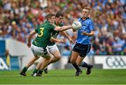 20 July 2014; Paul Mannion, Dublin, in action against Kevin Reilly, left, and Donal Keogan, centre, Meath. Leinster GAA Football Senior Championship Final, Dublin v Meath, Croke Park, Dublin. Picture credit: Barry Cregg / SPORTSFILE