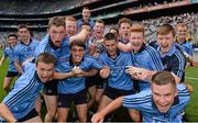 20 July 2014; Dublin players celebrate after the game. Electric Ireland Leinster GAA Football Minor Championship Final, Kildare v Dublin, Croke Park, Dublin. Picture credit: Ray McManus / SPORTSFILE