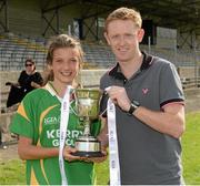 20 July 2014; Kerry footballer Colm Cooper with his niece Ciara Murphy after the game. All-Ireland U14 'A' Ladies Football Championship Final, Kerry v Mayo, MacDonagh Park, Nenagh, Co. Tipperary. Picture credit: Matt Browne / SPORTSFILE