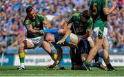 20 July 2014; Mickey Burke, left, and Mark O'Sullivan, Meath, involved in an off the ball tussle with Eoghan O'Gara, Dublin, during the second half. Leinster GAA Football Senior Championship Final, Dublin v Meath, Croke Park, Dublin. Picture credit: Ashleigh Fox / SPORTSFILE