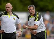 20 July 2014; Donegal manager Jim McGuinness celebrates his side's last score. Ulster GAA Football Senior Championship Final, Donegal v Monaghan, St Tiernach's Park, Clones, Co. Monaghan. Picture credit: Oliver McVeigh / SPORTSFILE