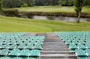 10 August 2006; A general view of the 16th green on the Palmer course from a viewing stand in progress. K Club, Straffan, Co. Kildare. Picture credit: Brian Lawless / SPORTSFILE