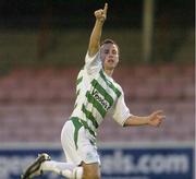 29 August 2006; David Cassidy, Shamrock Rovers, celebrates after scoring his side's first goal. FAI Carlsberg Cup, 3rd Round Replay, Bohemians v Shamrock Rovers, Dalymount Park, Dublin. Picture credit; Brian Lawless / SPORTSFILE
