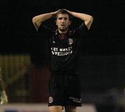 29 August 2006; Mark Leech, Bohemians, rues a missed chance. FAI Carlsberg Cup, 3rd Round Replay, Bohemians v Shamrock Rovers, Dalymount Park, Dublin. Picture credit; Brian Lawless / SPORTSFILE