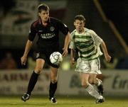 29 August 2006; Jason McGuinness, Bohemians, in action against Ger Rowe, Shamrock Rovers. FAI Carlsberg Cup, 3rd Round Replay, Bohemians v Shamrock Rovers, Dalymount Park, Dublin. Picture credit; Brian Lawless / SPORTSFILE