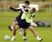 30 August 2006; Kevin Doyle is tackled by Sean St Ledger during Republic of Ireland squad training. Malahide FC, Malahide, Dublin. Picture credit: Pat Murphy / SPORTSFILE