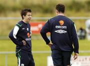 30 August 2006; Sean St Ledger in conversation with Andy O'Brien, right, during Republic of Ireland squad training. Malahide FC, Malahide, Dublin. Picture credit: Pat Murphy / SPORTSFILE