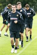 30 August 2006; Northern Ireland's Keith Gillespie and Kyle Lafferty in action during squad training. Newforge Country Club, Belfast, Co. Antrim. Picture credit: Oliver McVeigh / SPORTSFILE
