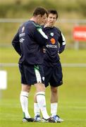 30 August 2006; Sean St Ledger in conversation with team-mate Andy O'Brien left, during Republic of Ireland squad training. Malahide FC, Malahide, Dublin. Picture credit: Pat Murphy / SPORTSFILE