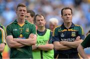 20 July 2014; Meath manager Mick O'Dowd, right, with captain Kevin Reilly after the game. Leinster GAA Football Senior Championship Final, Dublin v Meath, Croke Park, Dublin. Picture credit: Piaras Ó Mídheach / SPORTSFILE