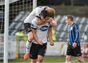 20 July 2014; Patrick Hoban, bottom, Dundalk, celebrates after scoring his side's  first goal with team-mate Daryl Horgan. SSE Airtricity League Premier Division, Dundalk v Athlone Town, Oriel Park, Dundalk, Co. Louth. Picture credit: David Maher / SPORTSFILE