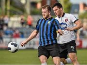 20 July 2014; Neil Harney, Athlone Town, in action against Patrick Hoban, Dundalk. SSE Airtricity League Premier Division, Dundalk v Athlone Town, Oriel Park, Dundalk, Co. Louth. Picture credit: David Maher / SPORTSFILE